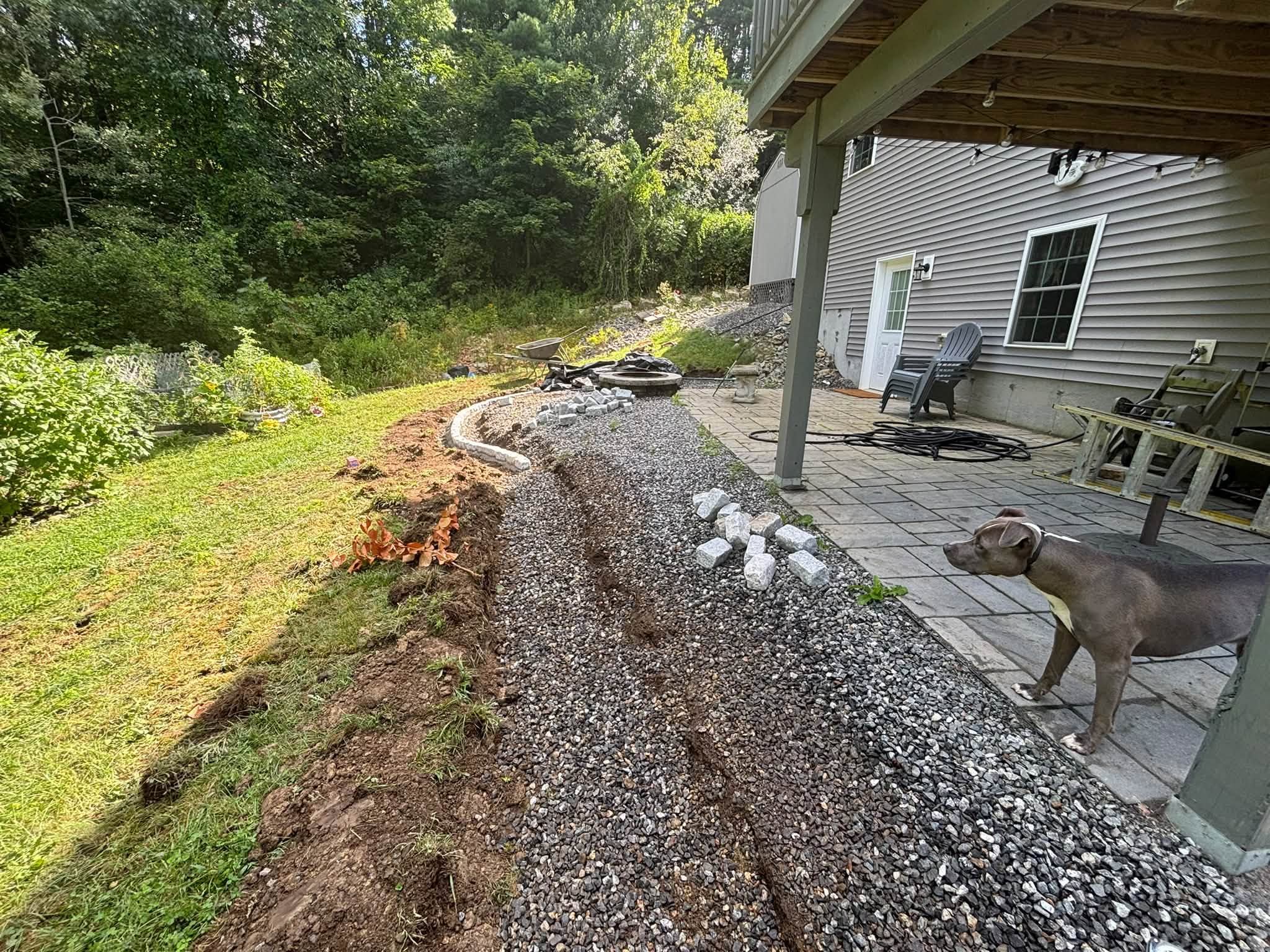 Nearly complete cobblestone border — Spencer, MA